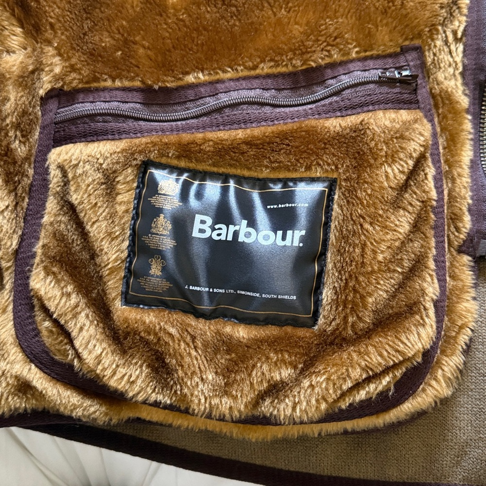 Barbour Warm Pile Waistcoat Zip-In Liner - Size 42 fur vest Vintage - Picture 6 of 9